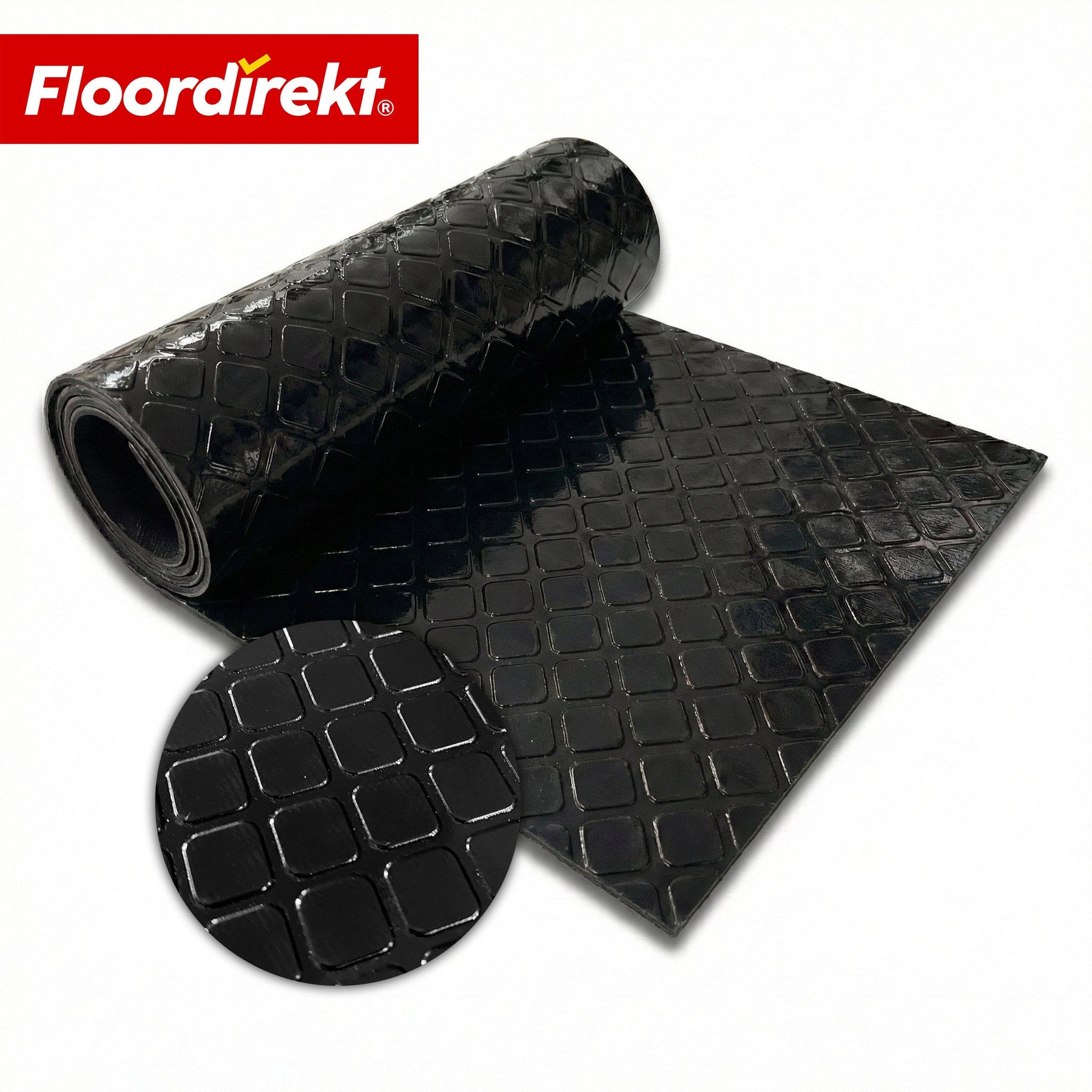 ✂ PVC Flooring | Check Quadra | Square Pattern | Slip-Resistant & Easy to Clean | By the Meter / Cut to Size | 110 cm Width