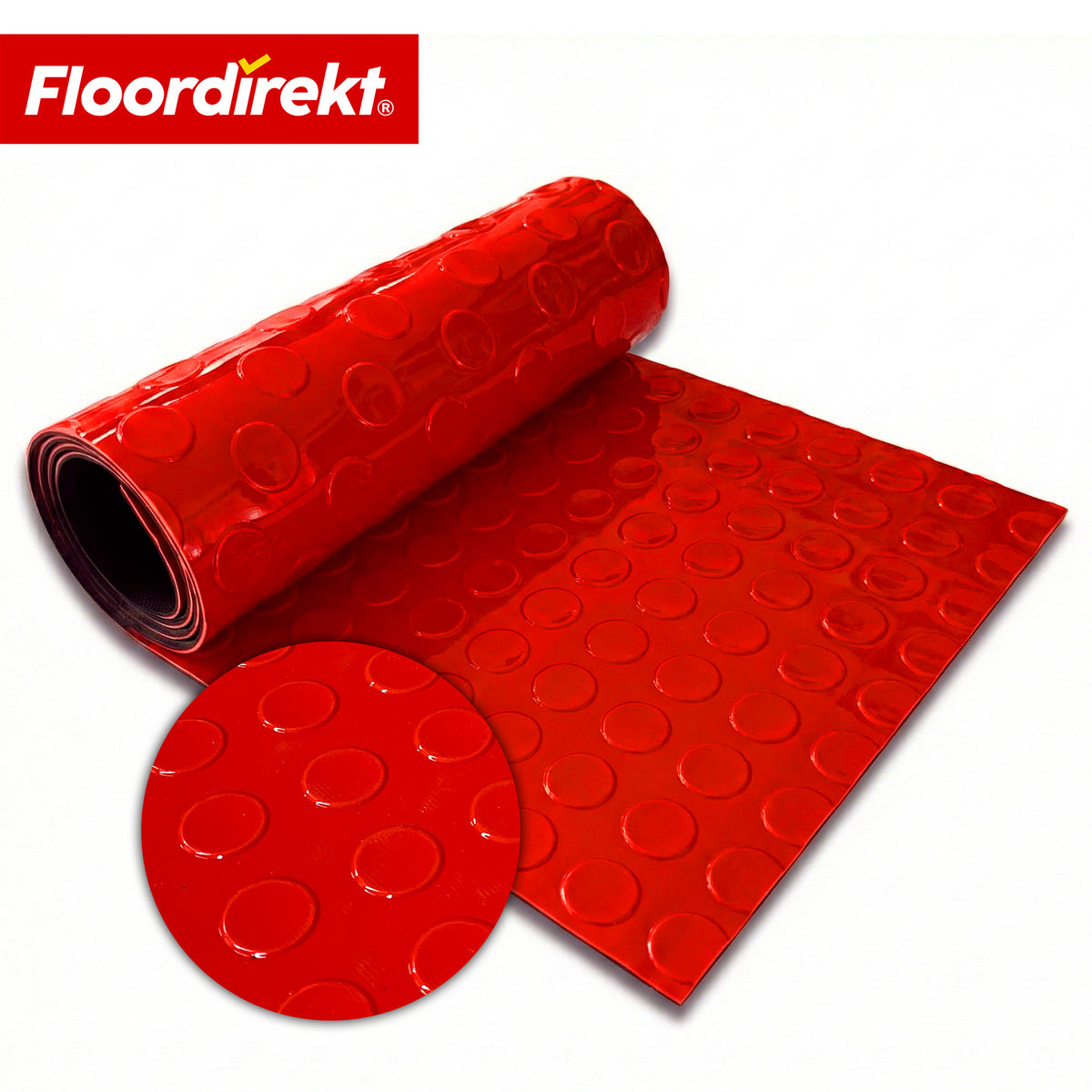 PVC Flooring | Coin Mirror | Coin-Pattern Flat Studs | Non-Slip & Easy to Clean | Sold by the Meter / Custom Cut to Size | 110 cm Width