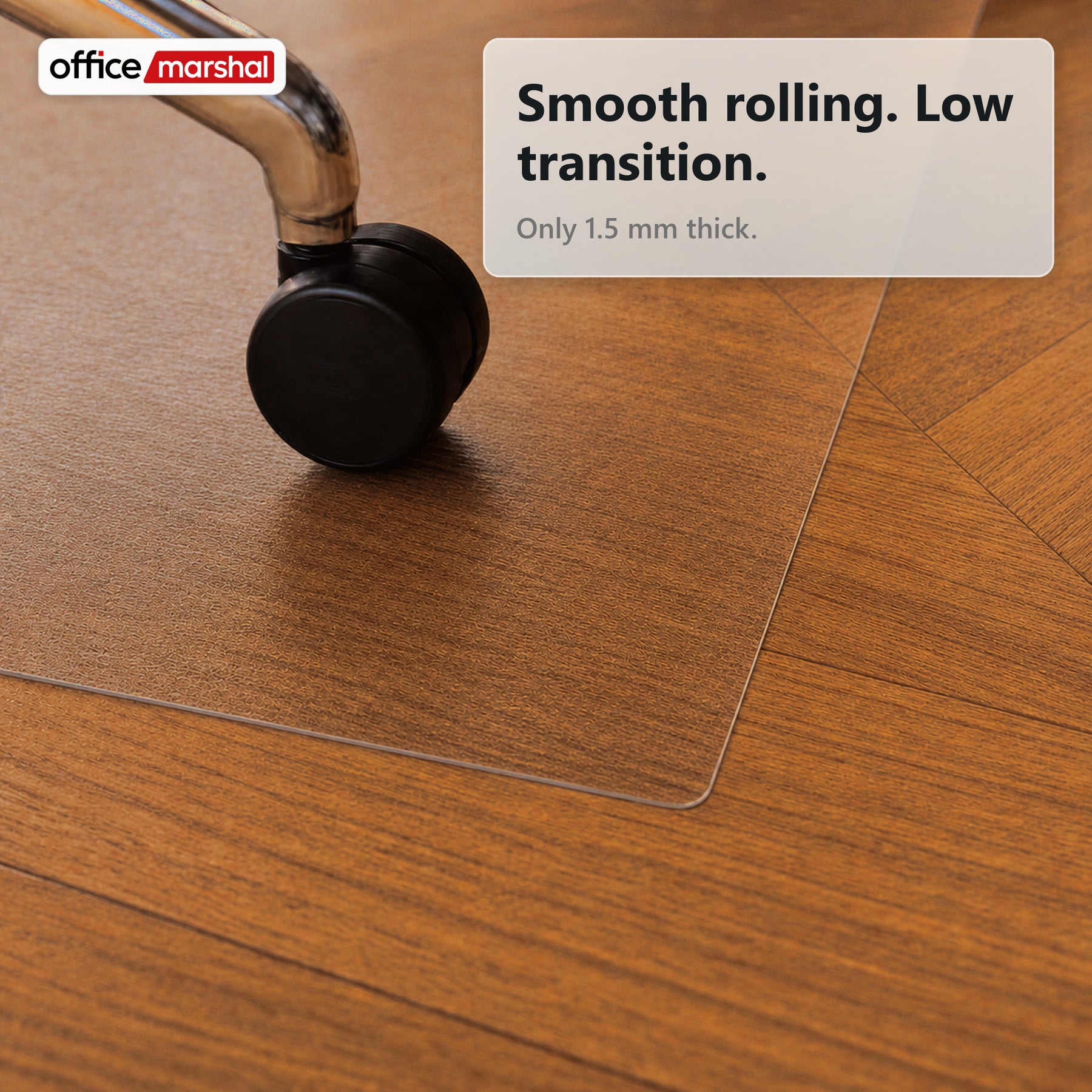 Floorfit Custom Floor Protection Mat | Transparent Matte | For Hardwood, Laminate & Vinyl Floors