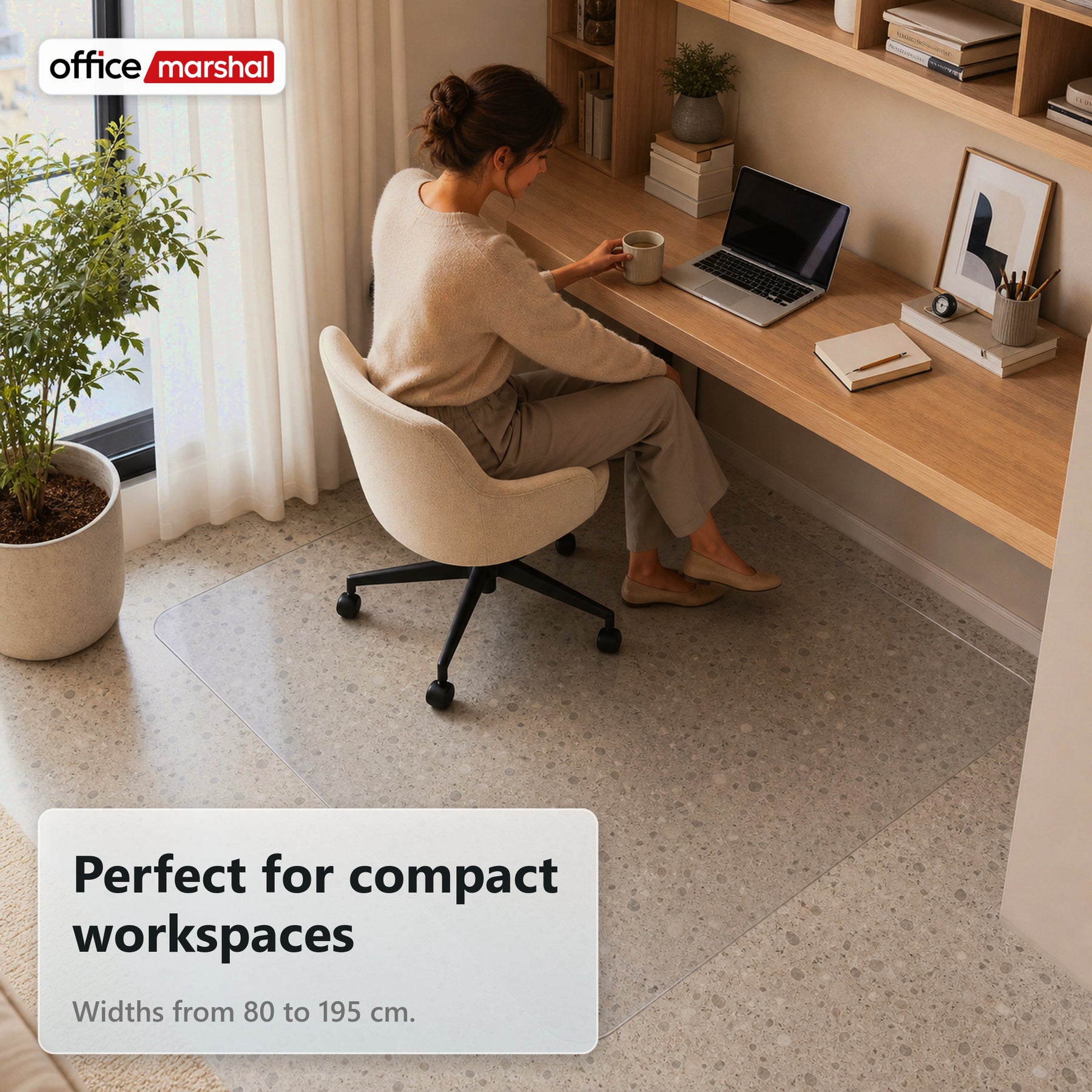 Floorfit Custom Floor Protection Mat | Transparent Matte | For Hardwood, Laminate & Vinyl Floors