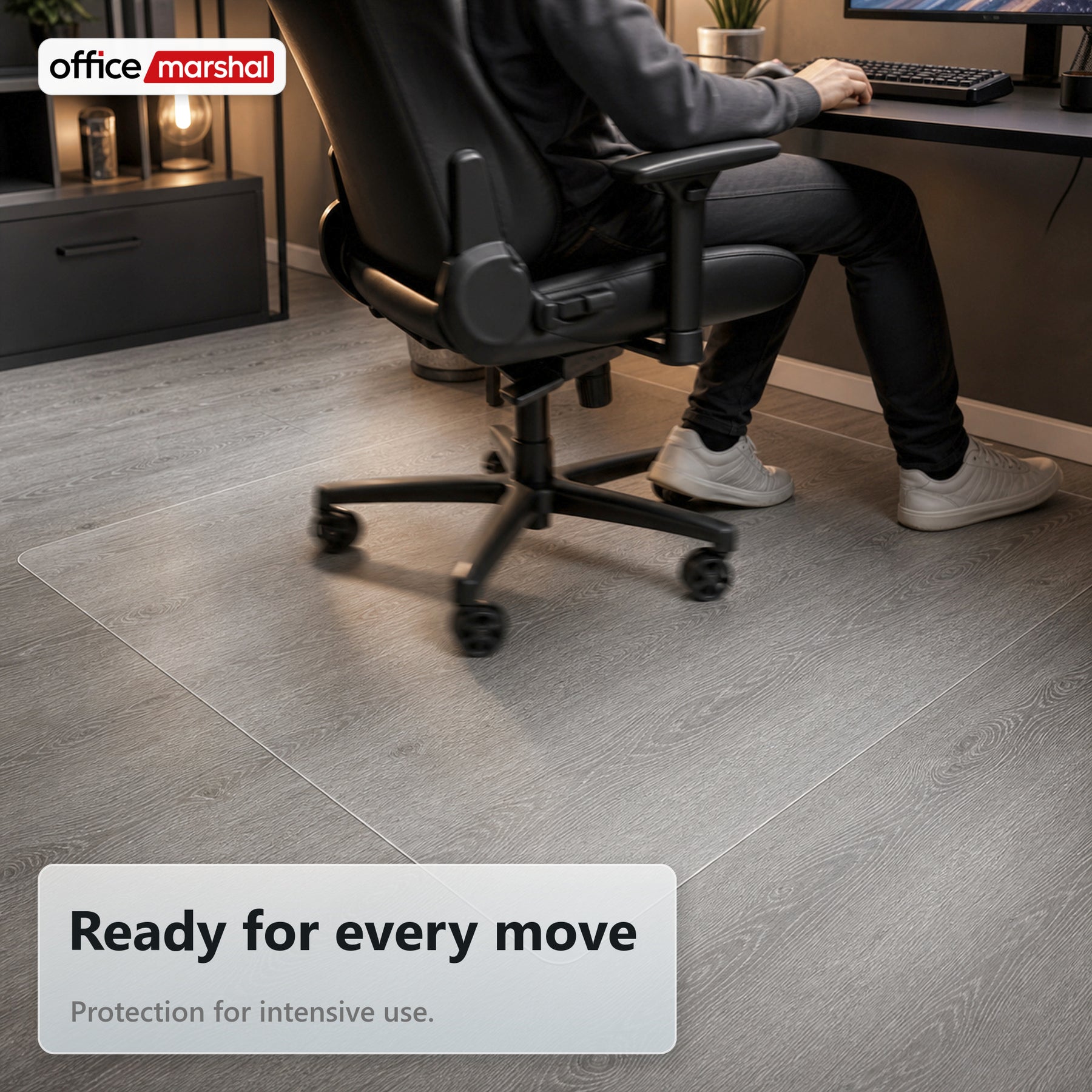 Floorfit Custom Floor Protection Mat | Transparent Matte | For Hardwood, Laminate & Vinyl Floors