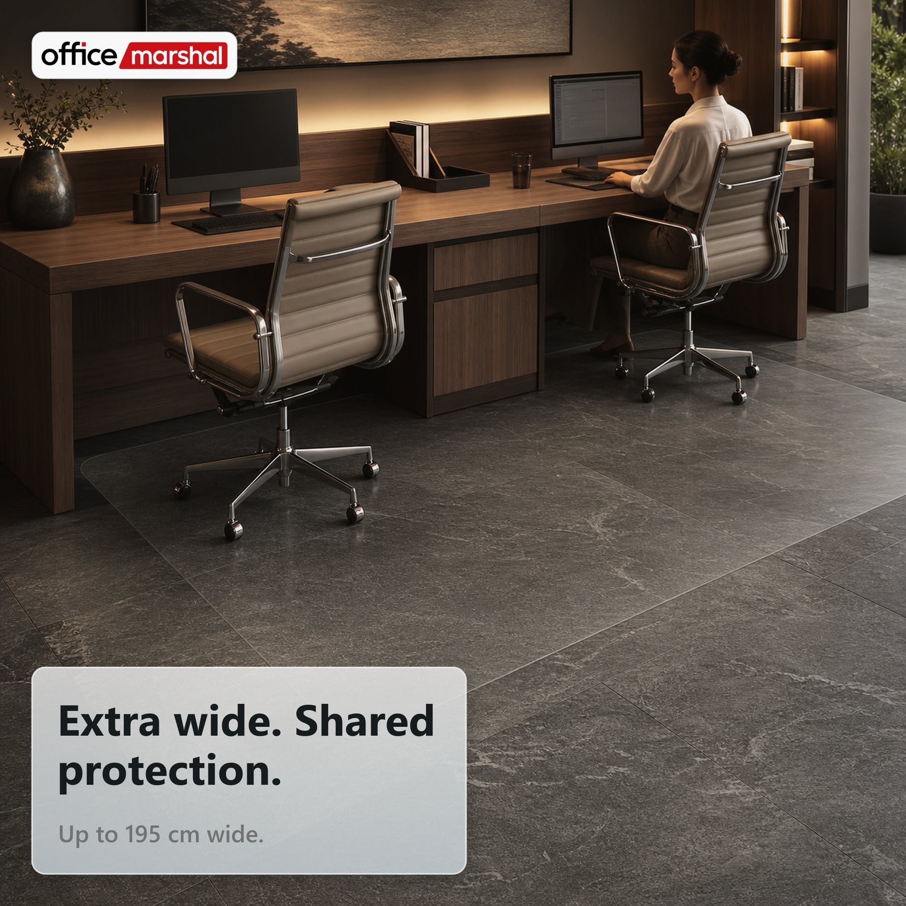 Floorfit Custom Floor Protection Mat | Transparent Matte | For Hardwood, Laminate & Vinyl Floors