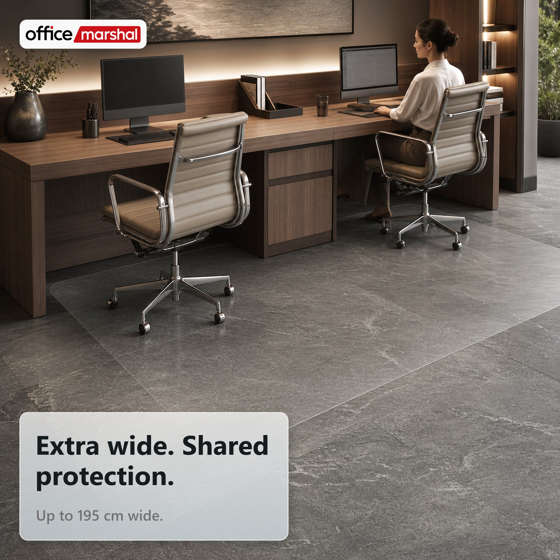 Floorfit Custom Floor Protection Mat | Transparent Matte | For Hardwood, Laminate & Vinyl Floors