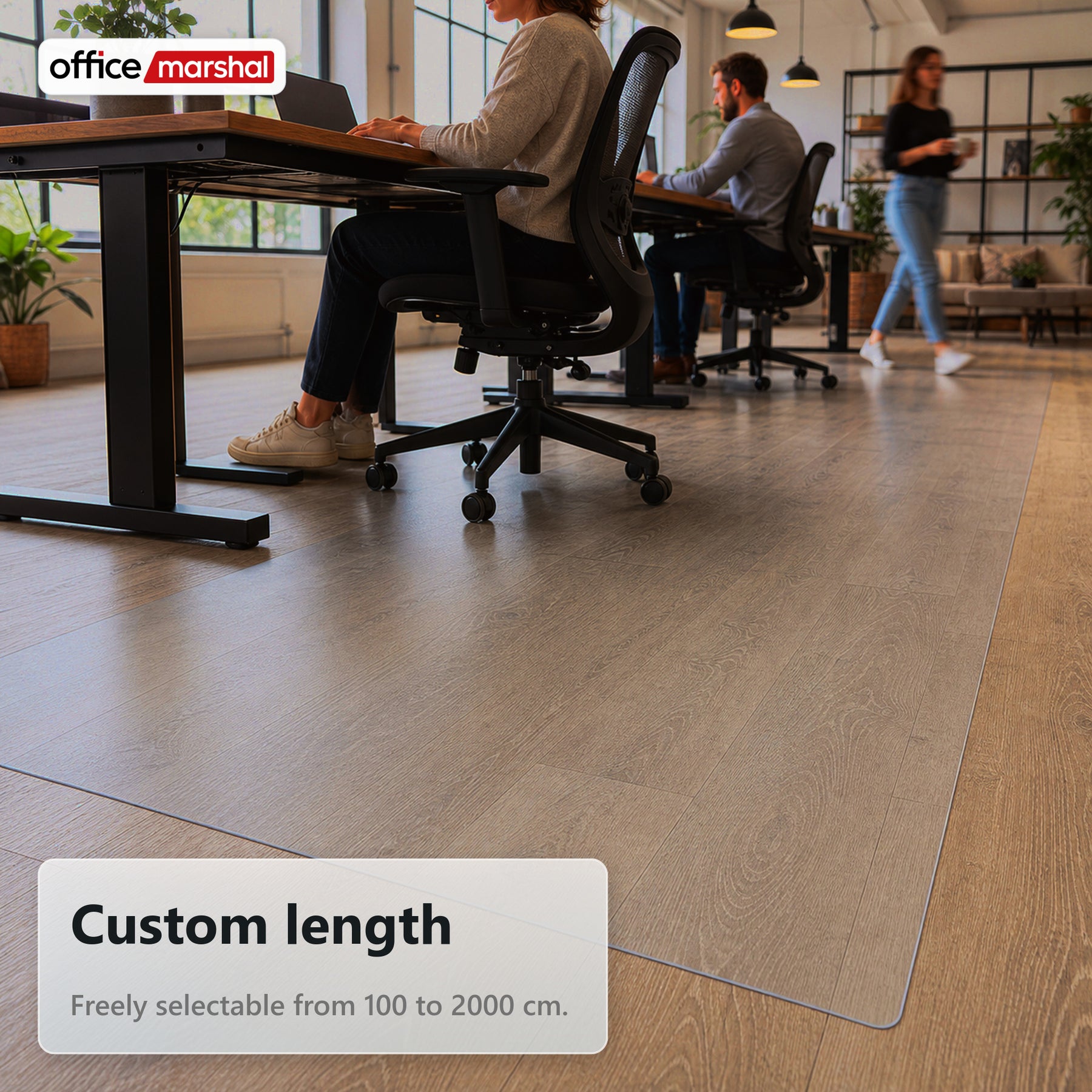Floorfit Custom Floor Protection Mat | Transparent Matte | For Hardwood, Laminate & Vinyl Floors