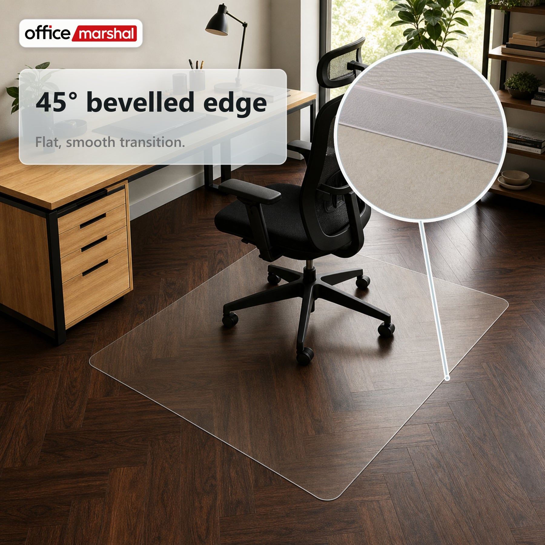 Floorfit Custom Floor Protection Mat | Transparent Matte | For Hardwood, Laminate & Vinyl Floors