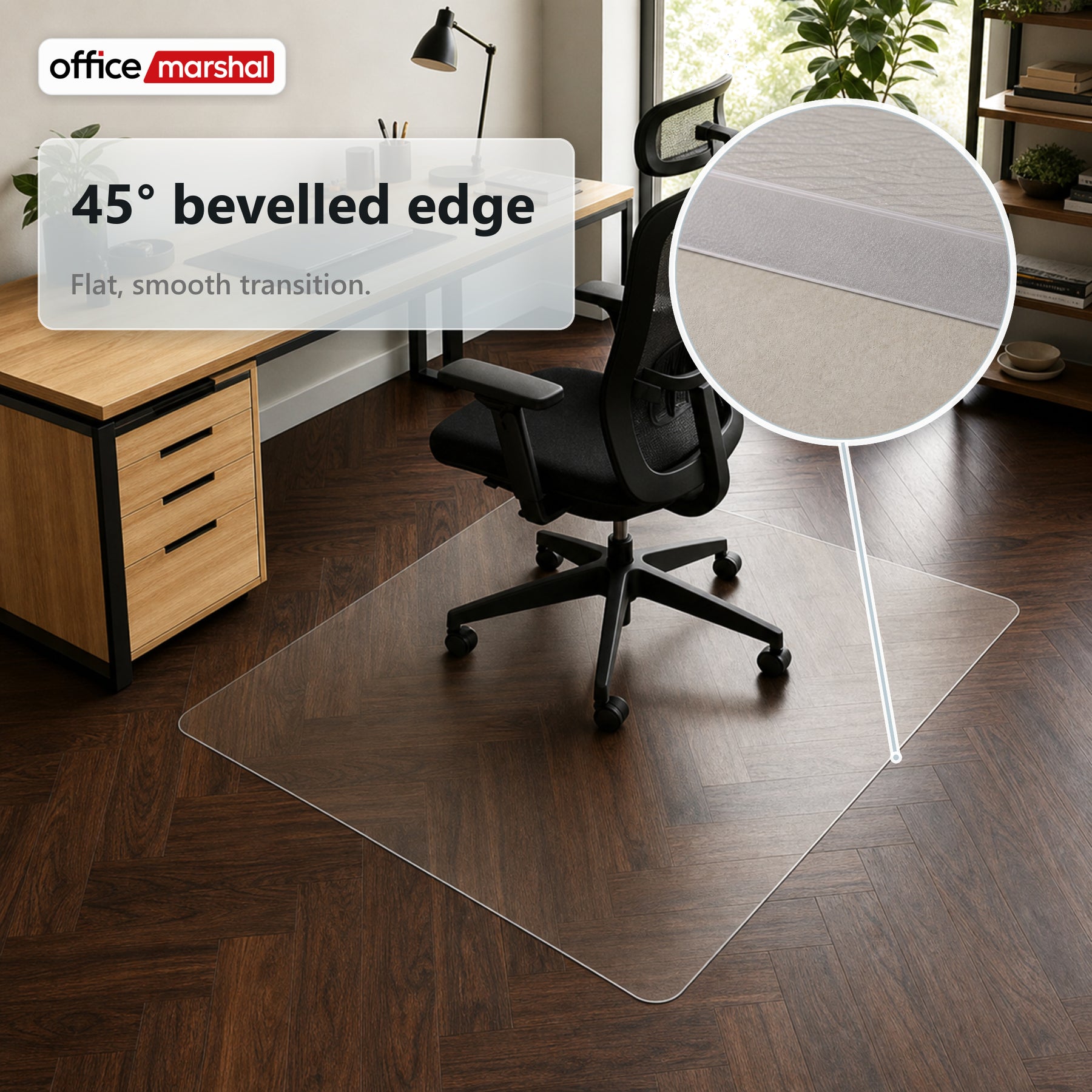 Floorfit Custom Floor Protection Mat | Transparent Matte | For Hardwood, Laminate & Vinyl Floors