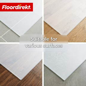 Floor Protection Mat | Neo Milky | Semi-Transparent Chair Mat in Milky White Made to Measure for Hard Floors