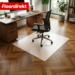 Floor Protection Mat | Neo Milky | Semi-Transparent Chair Mat in Milky White Made to Measure for Hard Floors