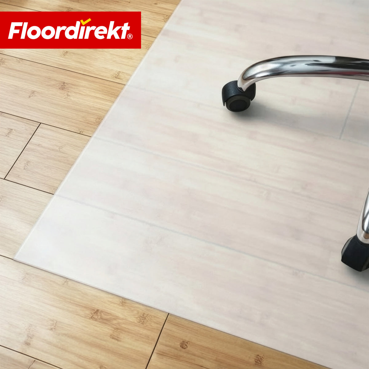 Floor Protection Mat | Neo Milky | Semi-Transparent Chair Mat in Milky White Made to Measure for Hard Floors