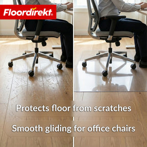Floor Protection Mat | Secura | Transparent 80 × 118 cm | 5 mm Shatterproof PVC Office Chair Mat for Parquet, Laminate & Carpet