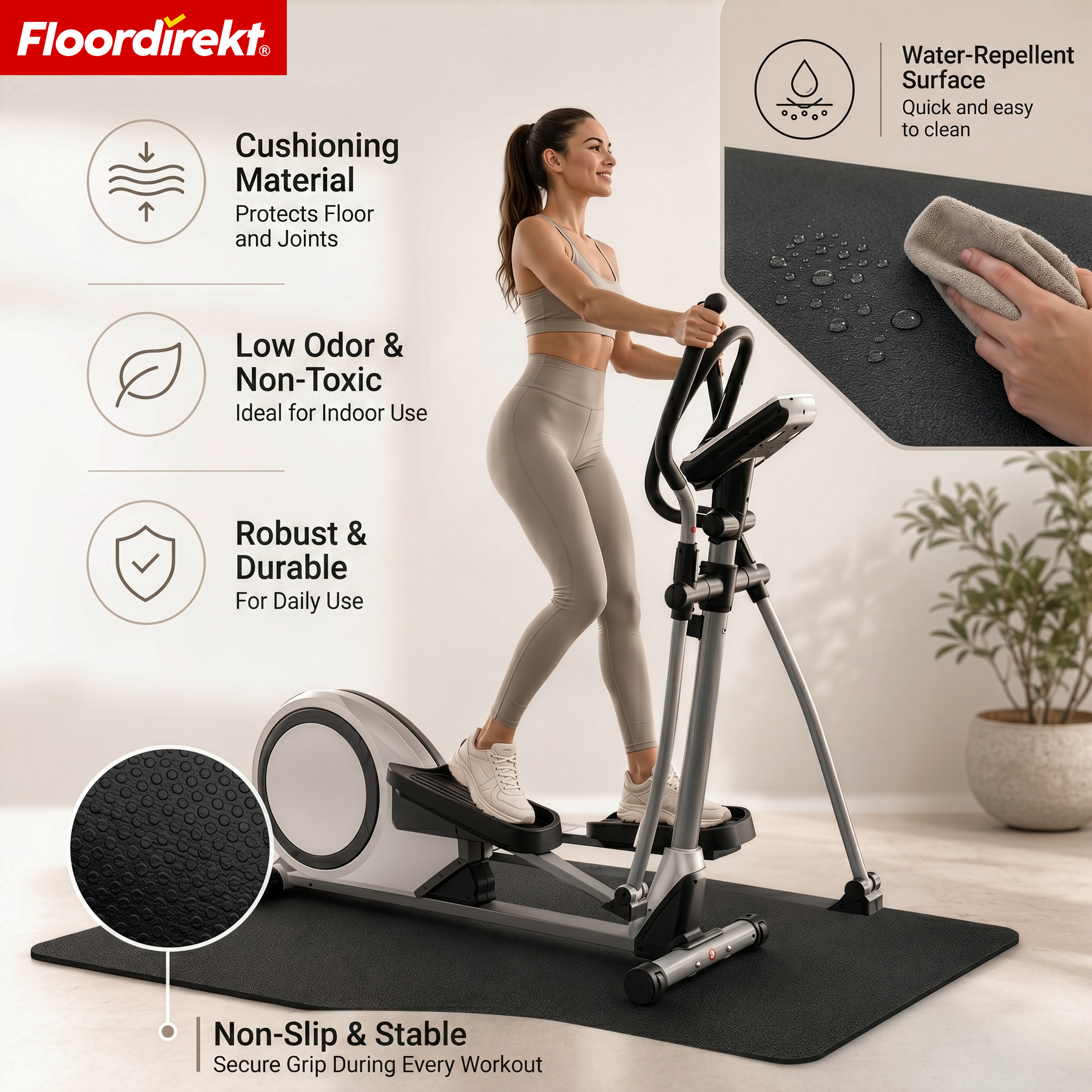 Floor Protection Mat | Sparta | Non-Slip Equipment Mat for Treadmills & Cross Trainers