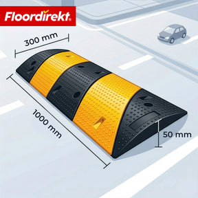 Speed Bump Pico – Rubber Traffic Speed Bump up to 30 t Capacity | Yellow-Black 100 x 30 cm