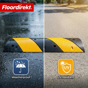 Speed Bump Pico – Rubber Traffic Speed Bump up to 30 t Capacity | Yellow-Black 100 x 30 cm