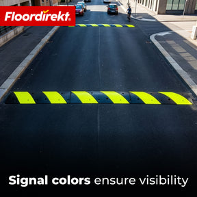 Speed Bump Pico – Rubber Traffic Speed Bump up to 30 t Capacity | Yellow-Black 100 x 30 cm