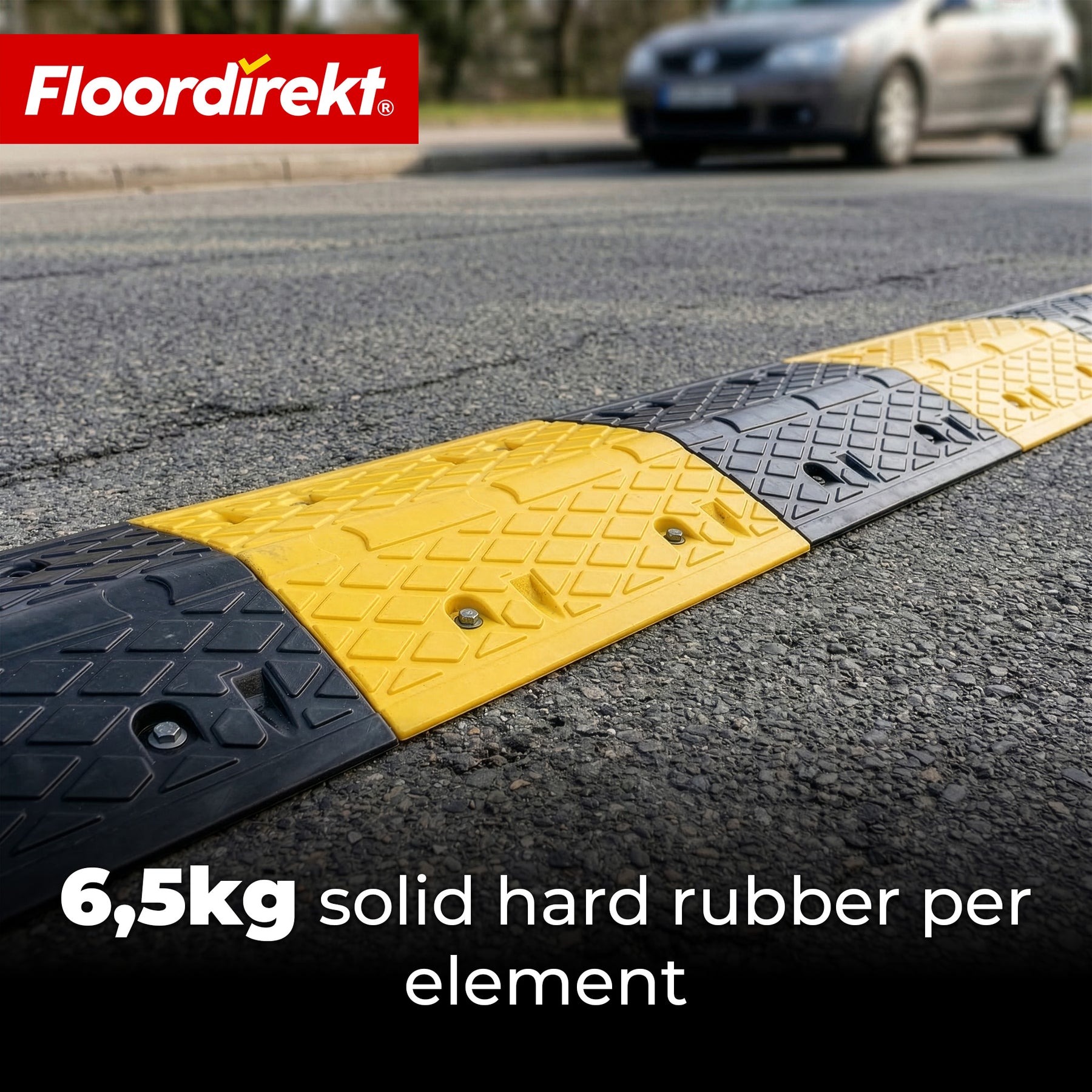 Speed Bump Vento | 2-Piece Rubber Speed Bump | Driveway Ramp up to 30 t Load Capacity | Yellow-Black