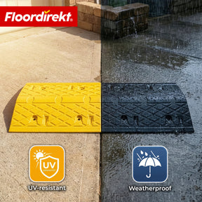 Speed Bump Vento | 2-Piece Rubber Speed Bump | Driveway Ramp up to 30 t Load Capacity | Yellow-Black