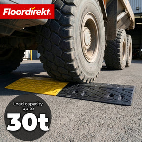 Speed Bump Vento | 2-Piece Rubber Speed Bump | Driveway Ramp up to 30 t Load Capacity | Yellow-Black