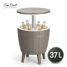 Drinks Cooler Table | Bora | Height-Adjustable Garden Table with 37 L Ice Cooler in Barrel Design | 2 Colours