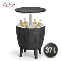 Drinks Cooler Table | Bora | Height-Adjustable Garden Table with 37 L Ice Cooler in Barrel Design | 2 Colours