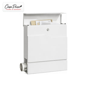 Mailbox | Claude | Wall-Mounted Mailbox with Newspaper Holder | White | Lockable