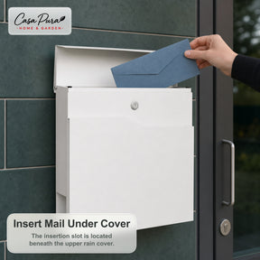 Mailbox | Claude | Wall-Mounted Mailbox with Newspaper Holder | White | Lockable