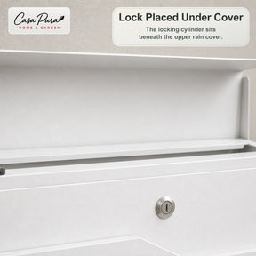 Mailbox | Claude | Wall-Mounted Mailbox with Newspaper Holder | White | Lockable