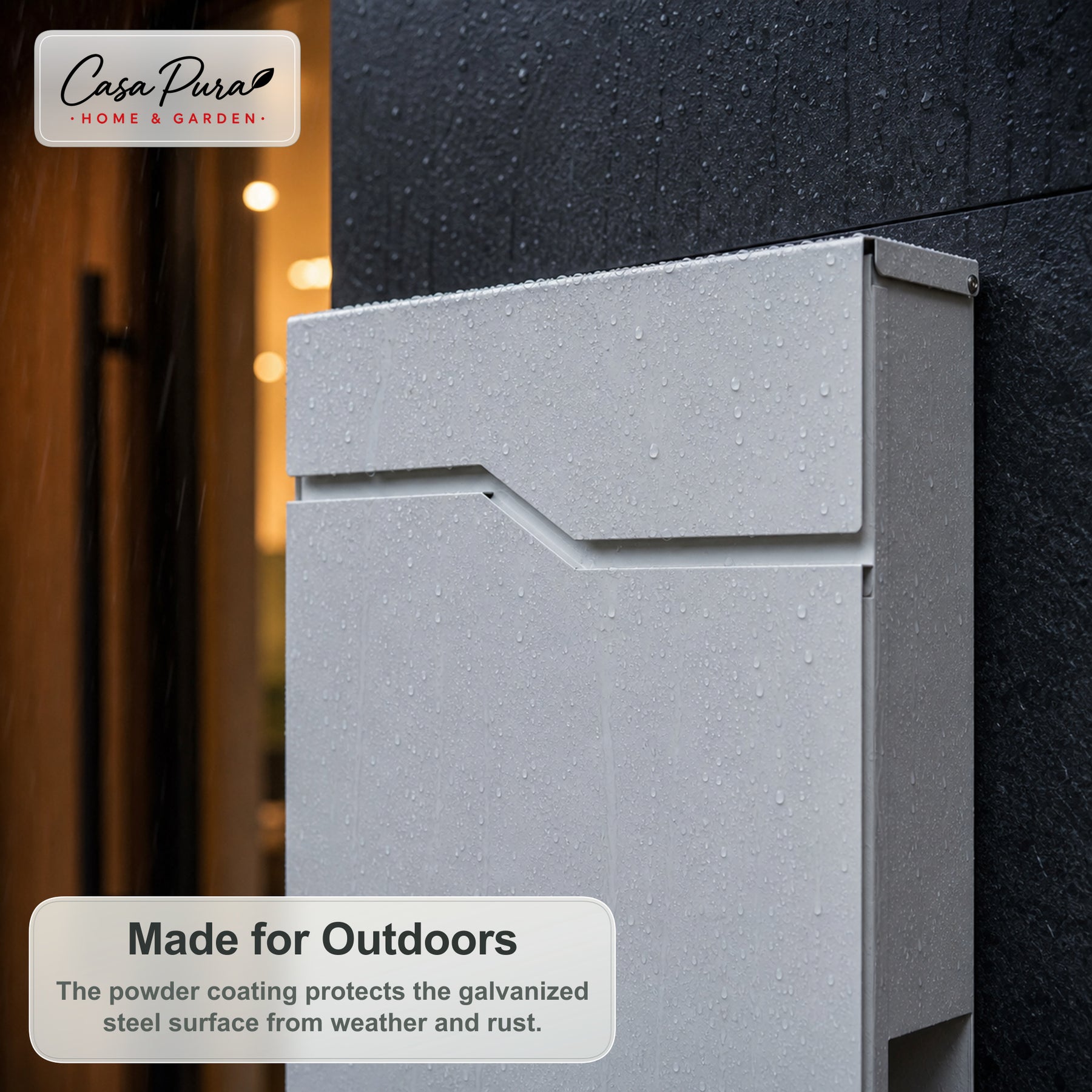 Mailbox | Claude | Wall-Mounted Mailbox with Newspaper Holder | White | Lockable