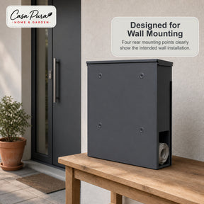 Lucien Mailbox | Wall-Mounted Galvanized Steel Mailbox | Lockable | Anthracite | With Newspaper Compartment