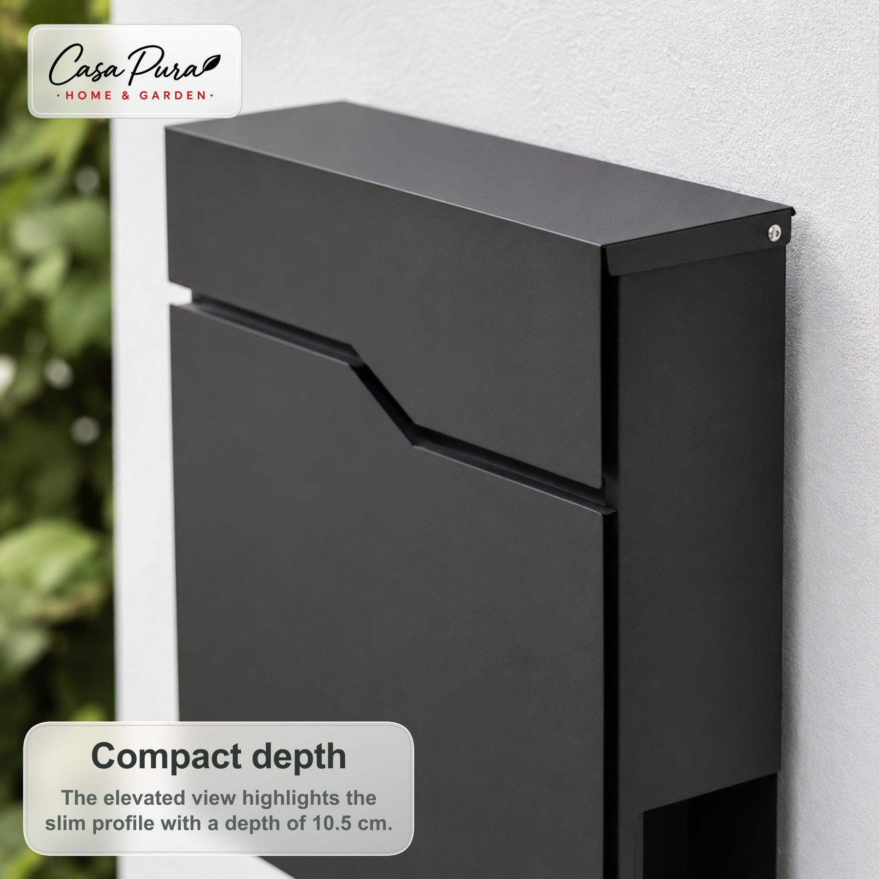 Mailbox | Pascal | Wall-Mounted Mailbox with Newspaper Holder | Anthracite | Lockable