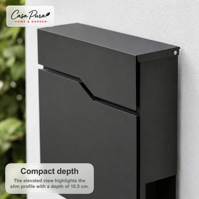 Mailbox | Pascal | Wall-Mounted Mailbox with Newspaper Holder | Anthracite | Lockable