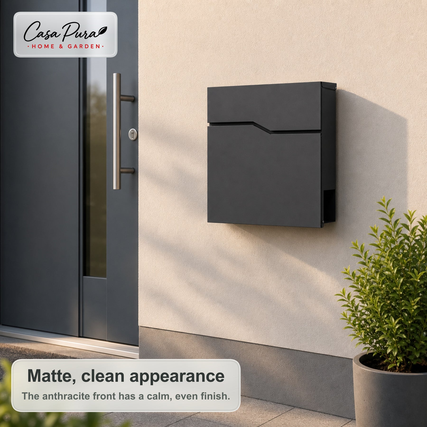 Mailbox | Pascal | Wall-Mounted Mailbox with Newspaper Holder | Anthracite | Lockable