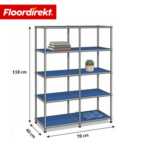 Metal Shelf | Concept Epure MK-015 | Open Storage Rack with 5 Shelves | Kitchen Shelf, Office Shelf & Living Room Shelf