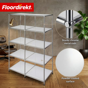 Metal Shelf | Concept Epure MK-015 | Open Storage Rack with 5 Shelves | Kitchen Shelf, Office Shelf & Living Room Shelf