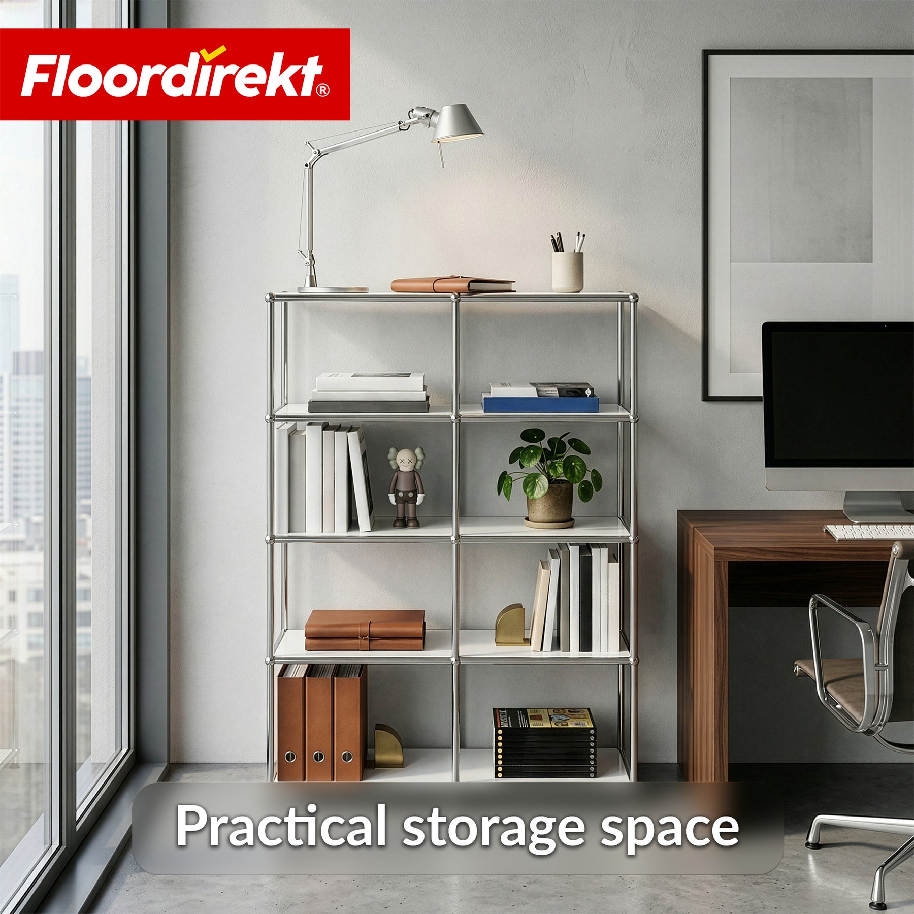 Metal Shelf | Concept Epure MK-015 | Open Storage Rack with 5 Shelves | Kitchen Shelf, Office Shelf & Living Room Shelf