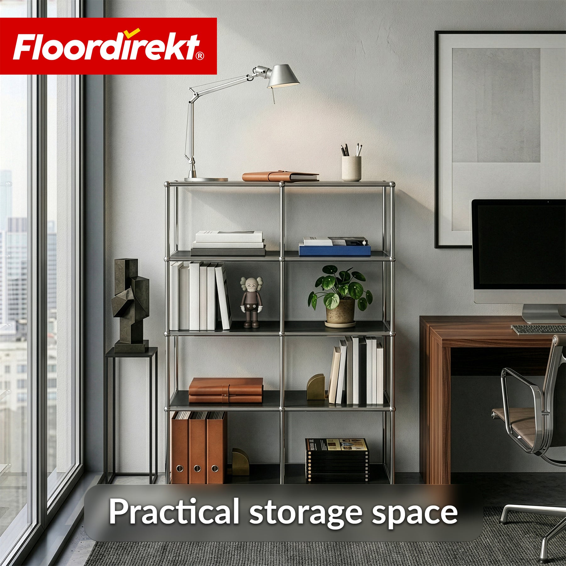 Metal Shelf | Concept Epure MK-015 | Open Storage Rack with 5 Shelves | Kitchen Shelf, Office Shelf & Living Room Shelf