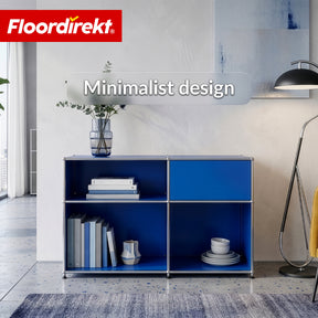 Metal Shelving Unit | Concept Epure MK-030 | Freestanding Shelf with 3 Tiers & Storage Compartment | Kitchen Shelf, Office Shelf & Living Room Shelf