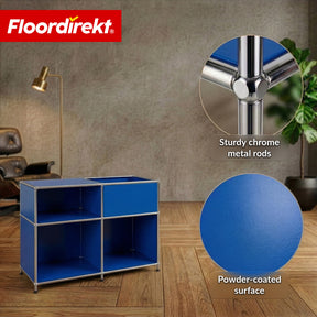 Metal Shelving Unit | Concept Epure MK-030 | Freestanding Shelf with 3 Tiers & Storage Compartment | Kitchen Shelf, Office Shelf & Living Room Shelf