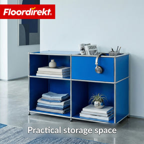 Metal Shelving Unit | Concept Epure MK-030 | Freestanding Shelf with 3 Tiers & Storage Compartment | Kitchen Shelf, Office Shelf & Living Room Shelf