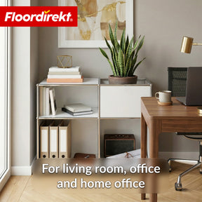 Metal Shelving Unit | Concept Epure MK-030 | Freestanding Shelf with 3 Tiers & Storage Compartment | Kitchen Shelf, Office Shelf & Living Room Shelf