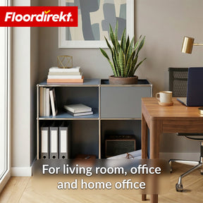 Metal Shelving Unit | Concept Epure MK-030 | Freestanding Shelf with 3 Tiers & Storage Compartment | Kitchen Shelf, Office Shelf & Living Room Shelf