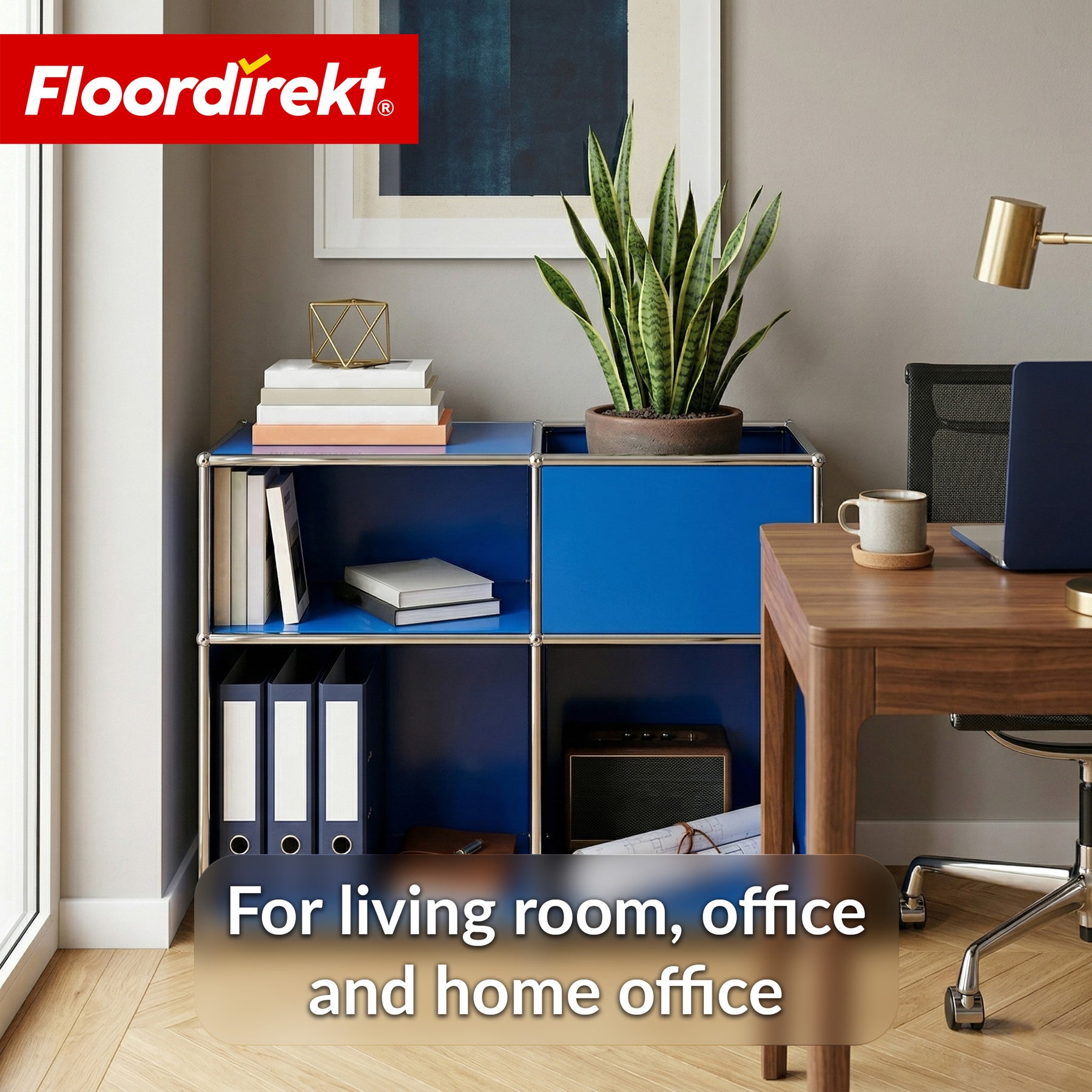 Metal Shelving Unit | Concept Epure MK-030 | Freestanding Shelf with 3 Tiers & Storage Compartment | Kitchen Shelf, Office Shelf & Living Room Shelf