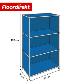 Metal Shelving Unit | Concept Epure MK-101 | 4-Tier Freestanding Shelf | Bookcase with Side Panels | Modern Storage Shelf