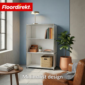 Metal Shelving Unit | Concept Epure MK-101 | 4-Tier Freestanding Shelf | Bookcase with Side Panels | Modern Storage Shelf