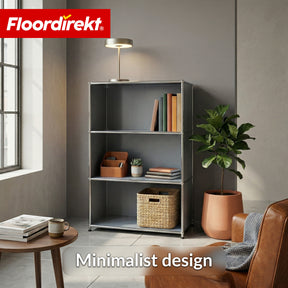 Metal Shelving Unit | Concept Epure MK-101 | 4-Tier Freestanding Shelf | Bookcase with Side Panels | Modern Storage Shelf