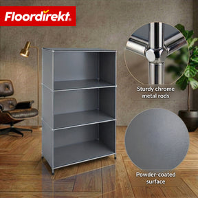 Metal Shelving Unit | Concept Epure MK-101 | 4-Tier Freestanding Shelf | Bookcase with Side Panels | Modern Storage Shelf