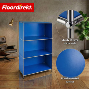 Metal Shelving Unit | Concept Epure MK-101 | 4-Tier Freestanding Shelf | Bookcase with Side Panels | Modern Storage Shelf