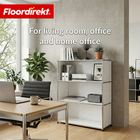 Metal Shelving Unit | Concept Epure MK-101 | 4-Tier Freestanding Shelf | Bookcase with Side Panels | Modern Storage Shelf