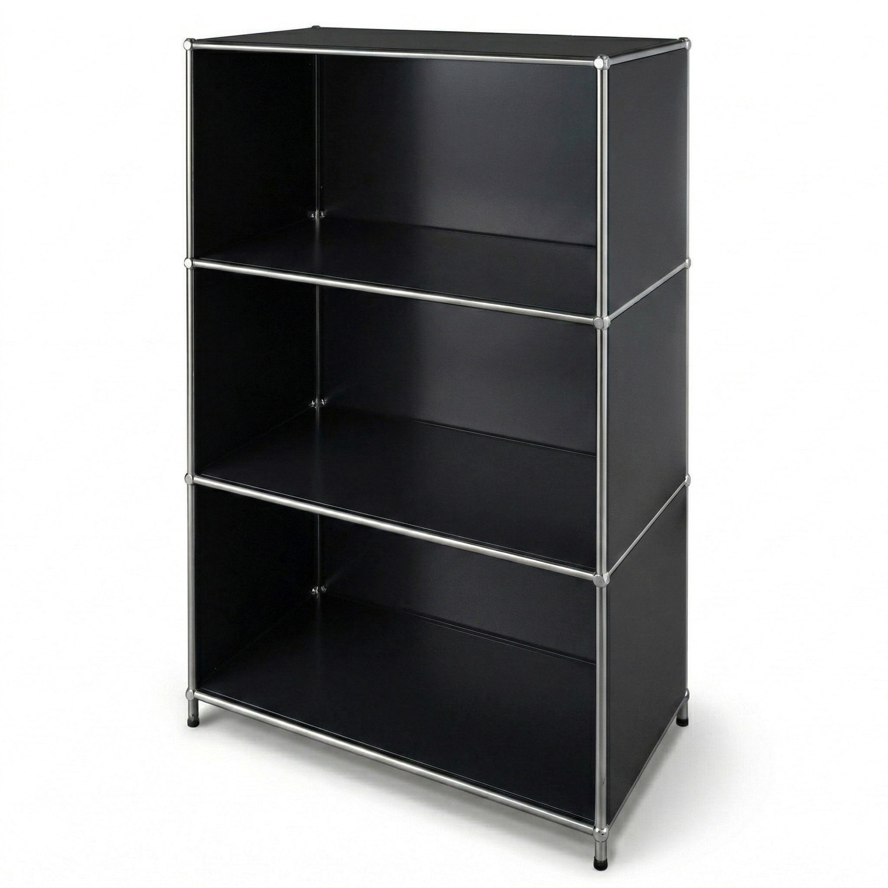 Metal Shelving Unit | Concept Epure MK-101 | 4-Tier Freestanding Shelf | Bookcase with Side Panels | Modern Storage Shelf