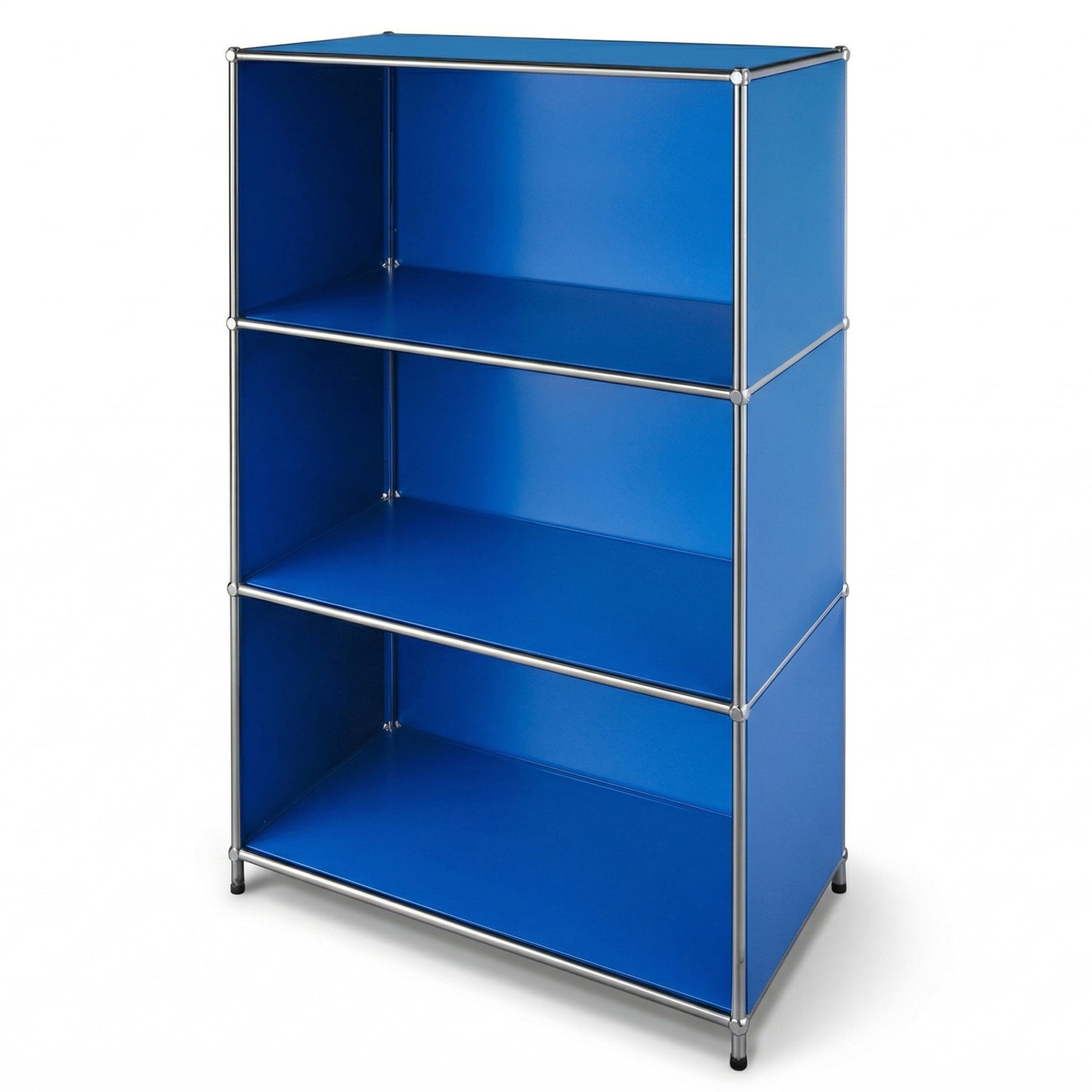 Metal Shelving Unit | Concept Epure MK-101 | 4-Tier Freestanding Shelf | Bookcase with Side Panels | Modern Storage Shelf