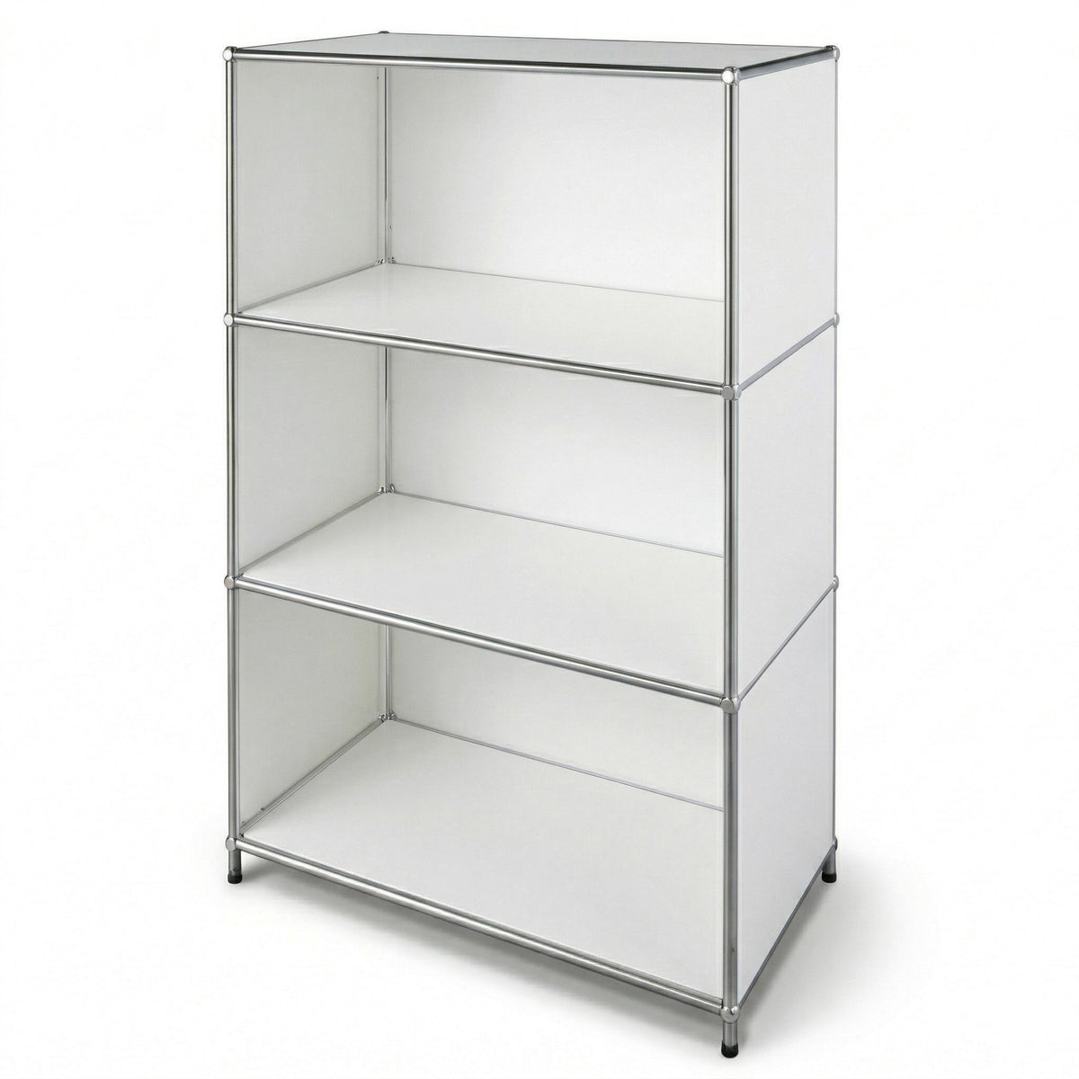 Metal Shelving Unit | Concept Epure MK-101 | 4-Tier Freestanding Shelf | Bookcase with Side Panels | Modern Storage Shelf